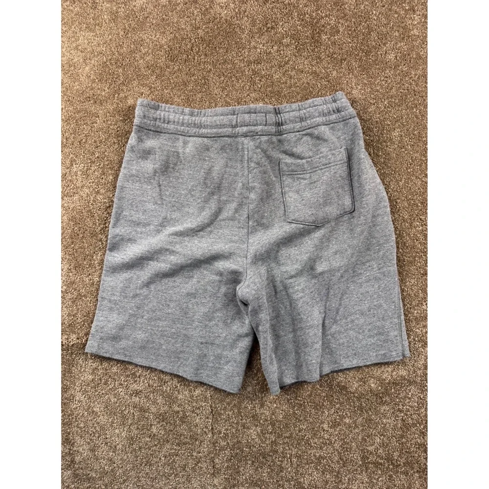 Hollister Mens Heather Grey Surf Co Logo Sweat Shorts Medium Drawstring Fleece - Picture 6 of 7